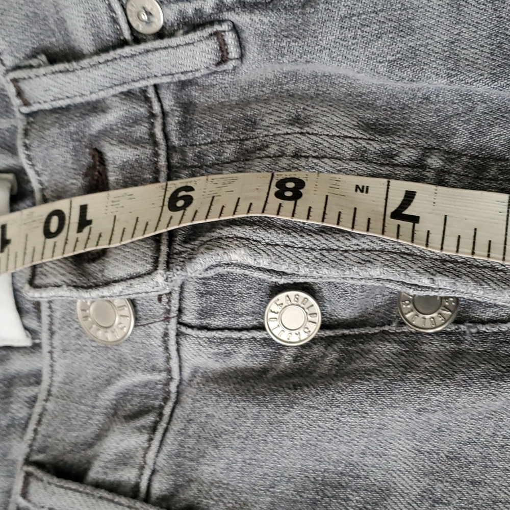 Agolde Nico highrise slim grey silver stretched button fly jeans size 23 - Picture 5 of 16